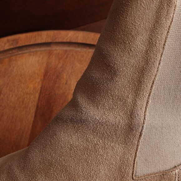 Freda Salvador Boots Womens Size 6.5 Beige Brooke Suede Chelsea Lug Sole Ankle - Picture 13 of 16